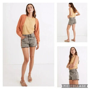 Madewell High-Rise Grey Jean Shorts